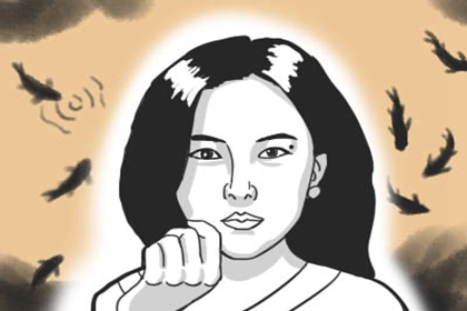 女人嘴唇右上角長痣